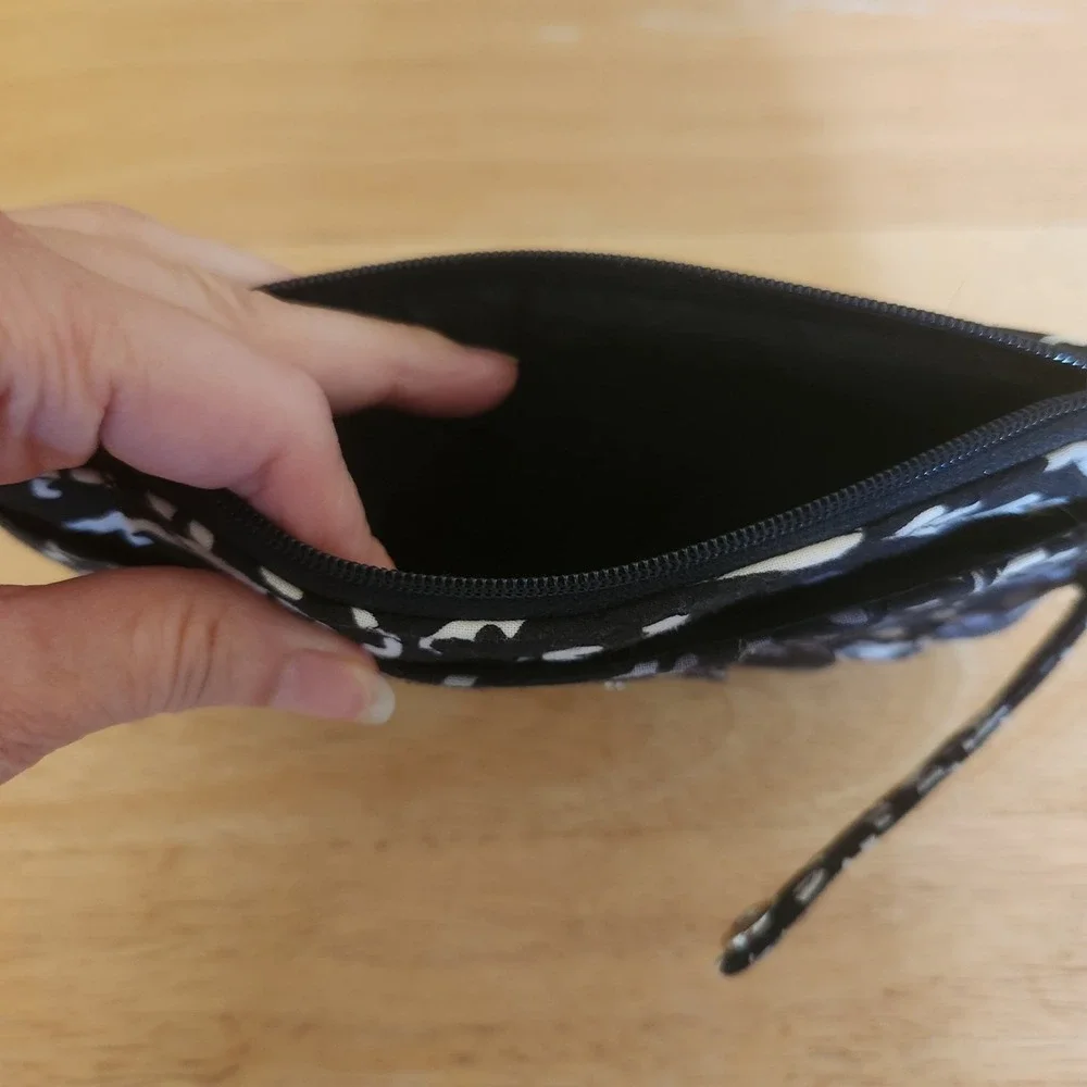 Vera Bradley Ultimate Card Case Gray Black White Wallet Clutch